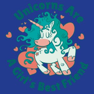 Unicorns Are A Girl's Best Friend - Junior Long-sleeve T-shirt Design