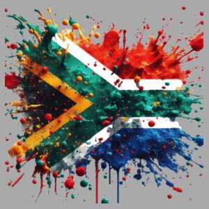 South African Flag - Paint Splatter 1 - High-Neck Fleece Sweater Design