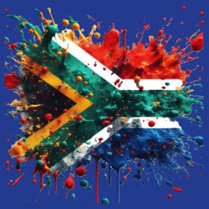 South African Flag - Paint Splatter 1 - Junior Long-sleeve T-shirt Design