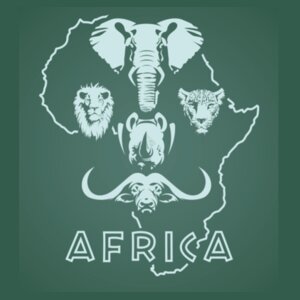 Africa Big 5 - Unisex Short-sleeve T-shirt - 180g High Quality DTG Design