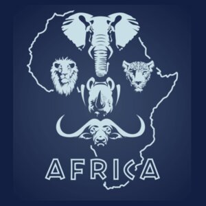 Africa Big 5 - Unisex Luxe Short-sleeve T-shirt - 220g High Quality DTG Design
