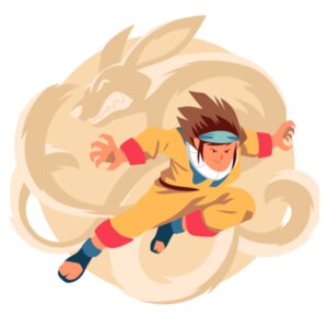 Manga Ninja  - Junior Short-sleeve T-shirt 180g High Quality DTG Design