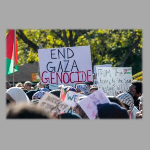 End The Gaza Genocide - High-Neck Fleece Sweater Design