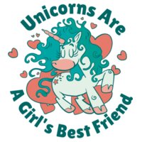 Unicorns Are A Girl's Best Friend DTF - Junior Hoodie 260g Design