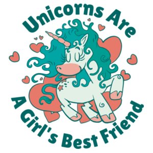 Unicorns Are A Girl's Best Friend DTF - Junior Hoodie 260g Design