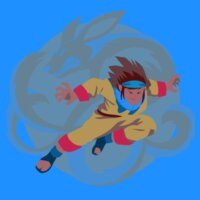Manga Ninja DTF - Junior Short-sleeve T-shirt 180g Design