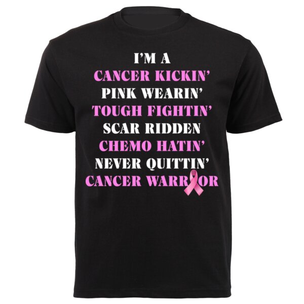 Cancer Kickin' - Unisex Platinum Short-sleeve T-shirt 160g High Quality DTG Thumbnail