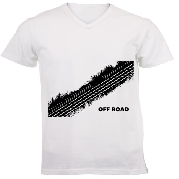 Offroad Tire Tracks - Unisex V-Neck T-shirt 160g High Quality DTG Thumbnail