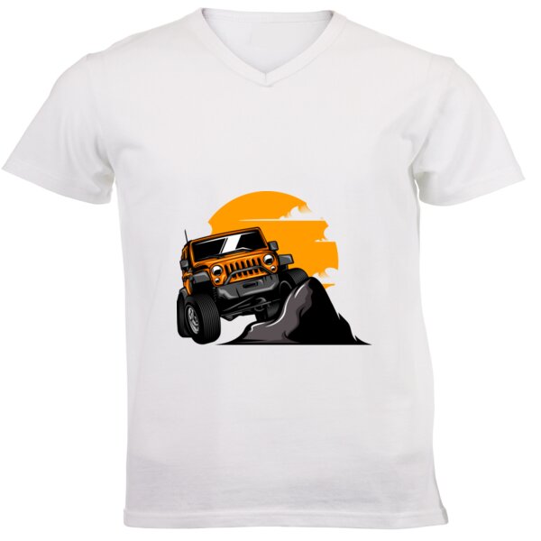 Going off-road - Unisex V-Neck T-shirt 160g High Quality DTG Thumbnail