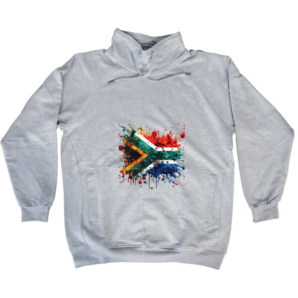 South African Flag - Paint Splatter 1 - High-Neck Fleece Sweater Thumbnail