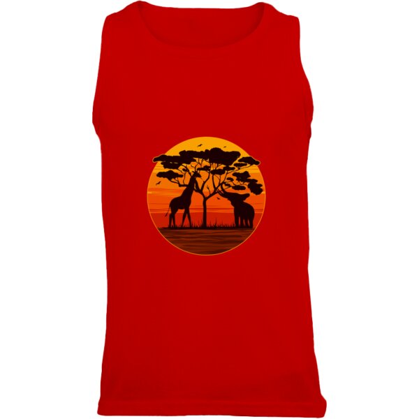 Elephant and Giraffe Sunset - Unisex Vest   Thumbnail