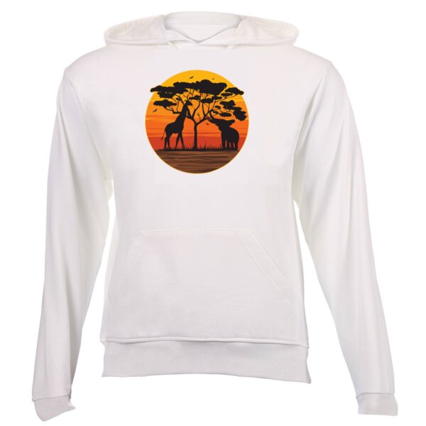 Elephant and Giraffe Sunset - Junior Hoodie Thumbnail