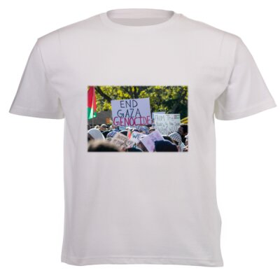 End The Gaza Genocide - Unisex Short-sleeve T-shirt 140g High quality DTG Thumbnail