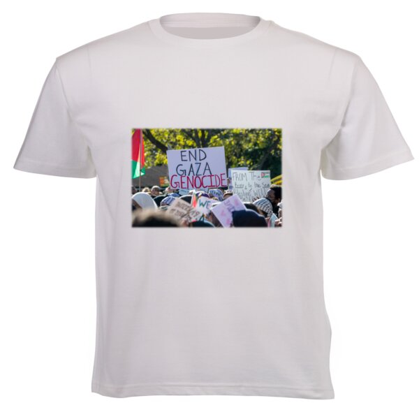 End The Gaza Genocide - Unisex Short-sleeve T-shirt 140g High quality DTG Thumbnail
