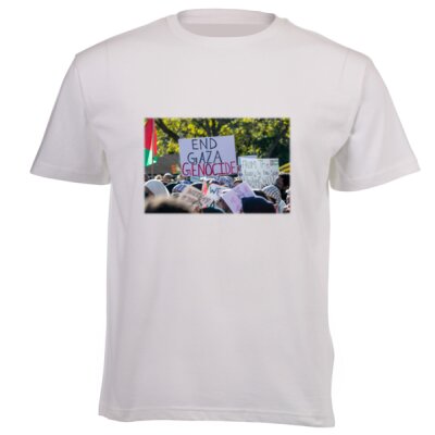 End The Gaza Genocide - Unisex Platinum Short-sleeve T-shirt 160g High Quality DTG Thumbnail