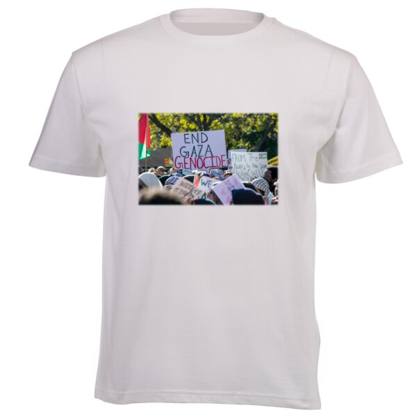 End The Gaza Genocide - Unisex Platinum Short-sleeve T-shirt 160g High Quality DTG Thumbnail