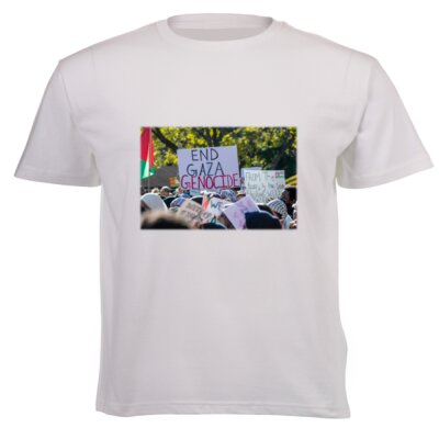 End The Gaza Genocide - Unisex Luxe Short-sleeve T-shirt - 220g - High Quality DTG Thumbnail
