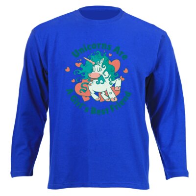 Unicorns Are A Girl's Best Friend DTF - Junior Long-sleeve T-shirt 180g Thumbnail